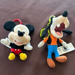 Adorable Pair of Disney Characters- Mickey and Goofy Bag Buddies